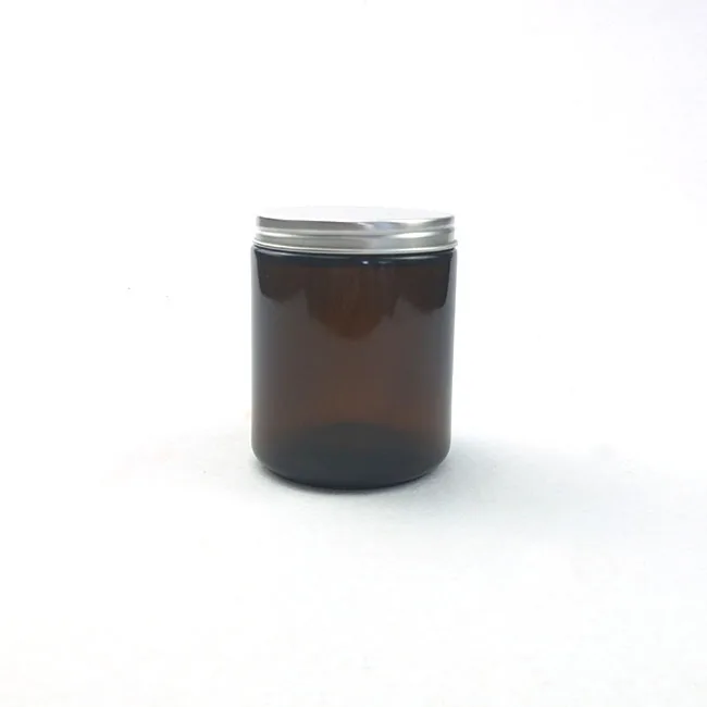 8oz 250ml amber glass jar with metal lid