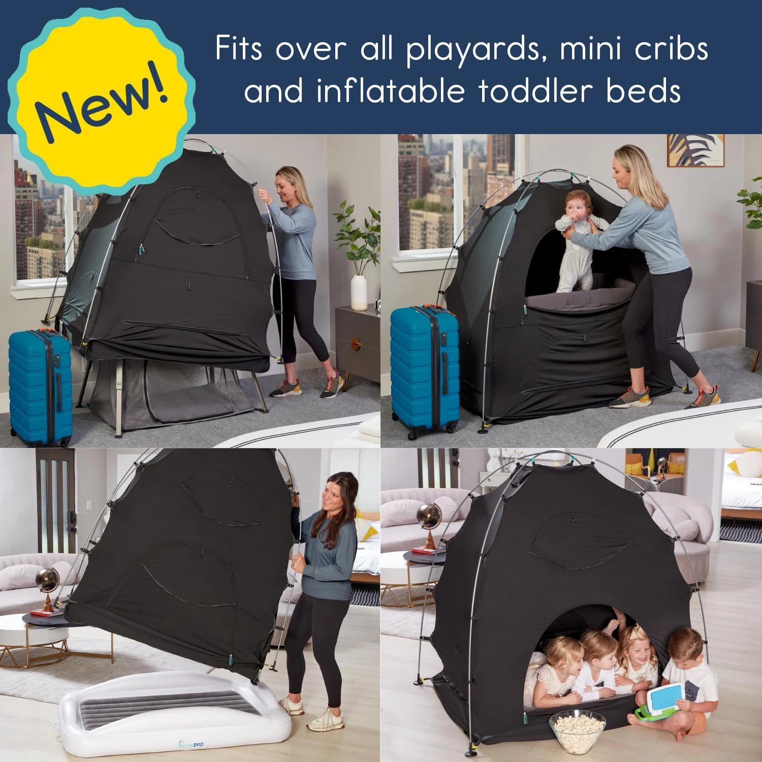 GodsWord Indoor Baby Blackout Sleep Tent Portable Travel Crib Blackout Canopy Baby Sleep Pod Slumber Tent Block Out 90% Light