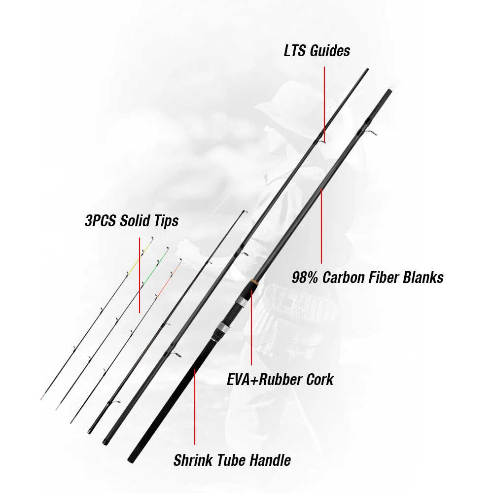 Popularly Priced 3+3 Section Carbon Fishing Rod Well-Received Hardness for River Fishing