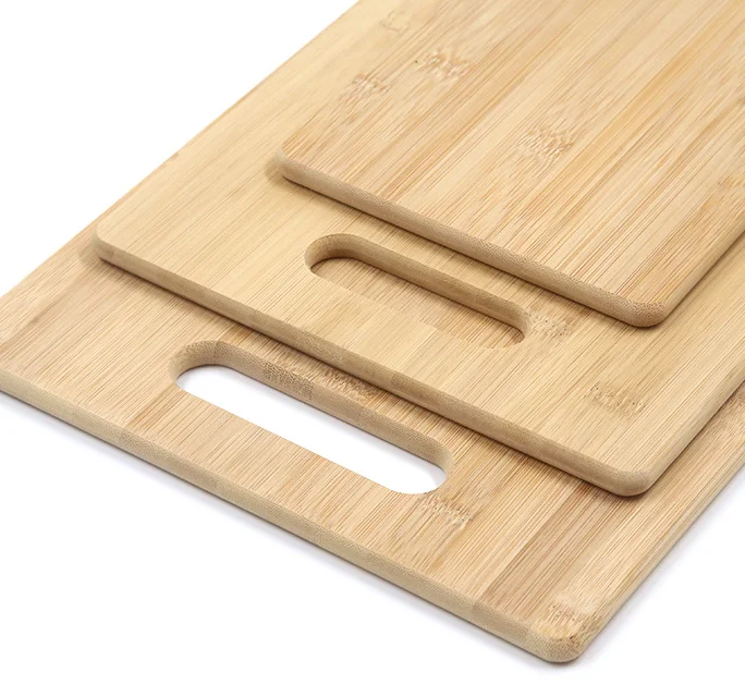 Прямоугольная квадратная бамбуковая разделочная доска с набором ручек