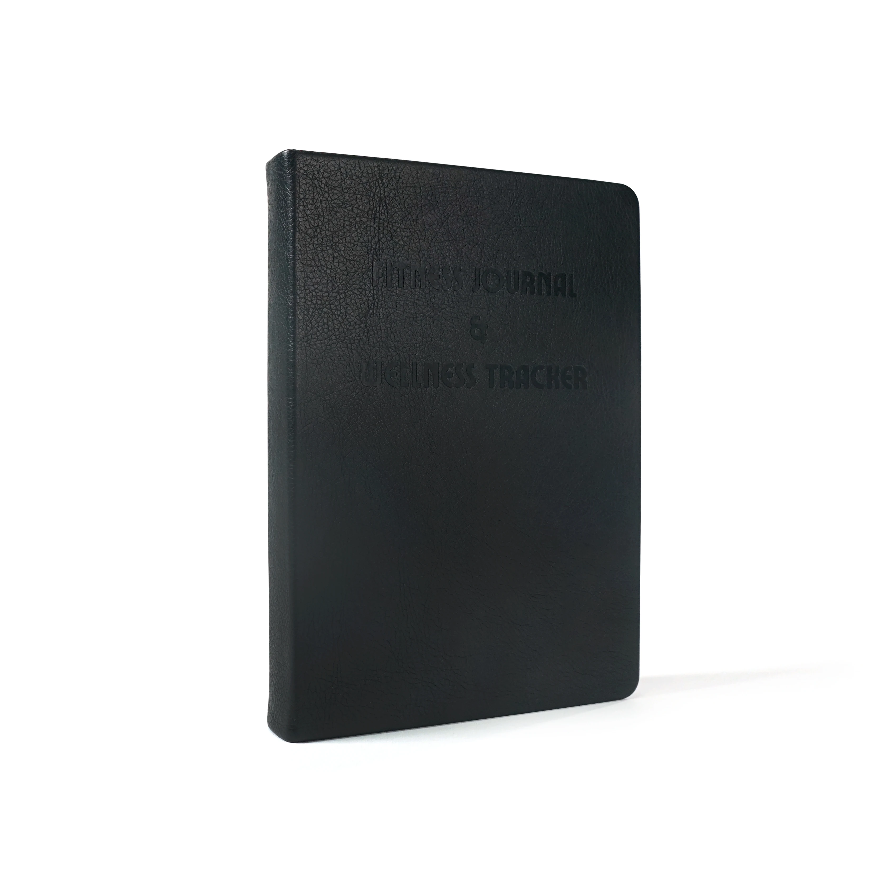 Custom Printing Fitness Journal Undate Daily Weekly Black Leather Planner Diary Diet Workout Log Gym Exercise Book Notebooks