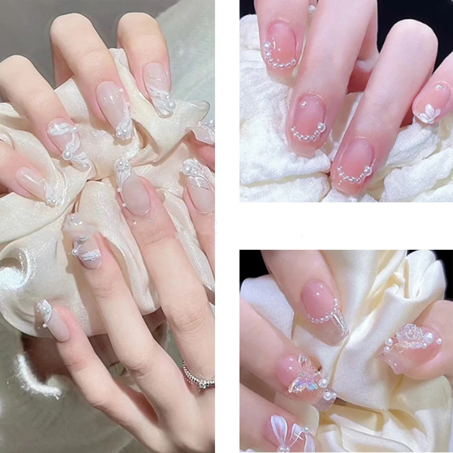 Beauty Nail Art Accessories High Bright Nail Flat Pearl Round Mixed Colorful DIY Jewelry For Nail Art Decoration