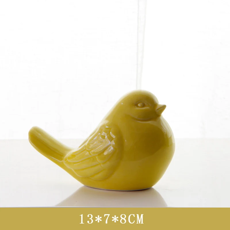 Amazon Hot Sale Lovely Desktop Ceramic Glaze Art Craft  Porcelain Bird Shape Display Ornaments For Home Decoration And  Gifts