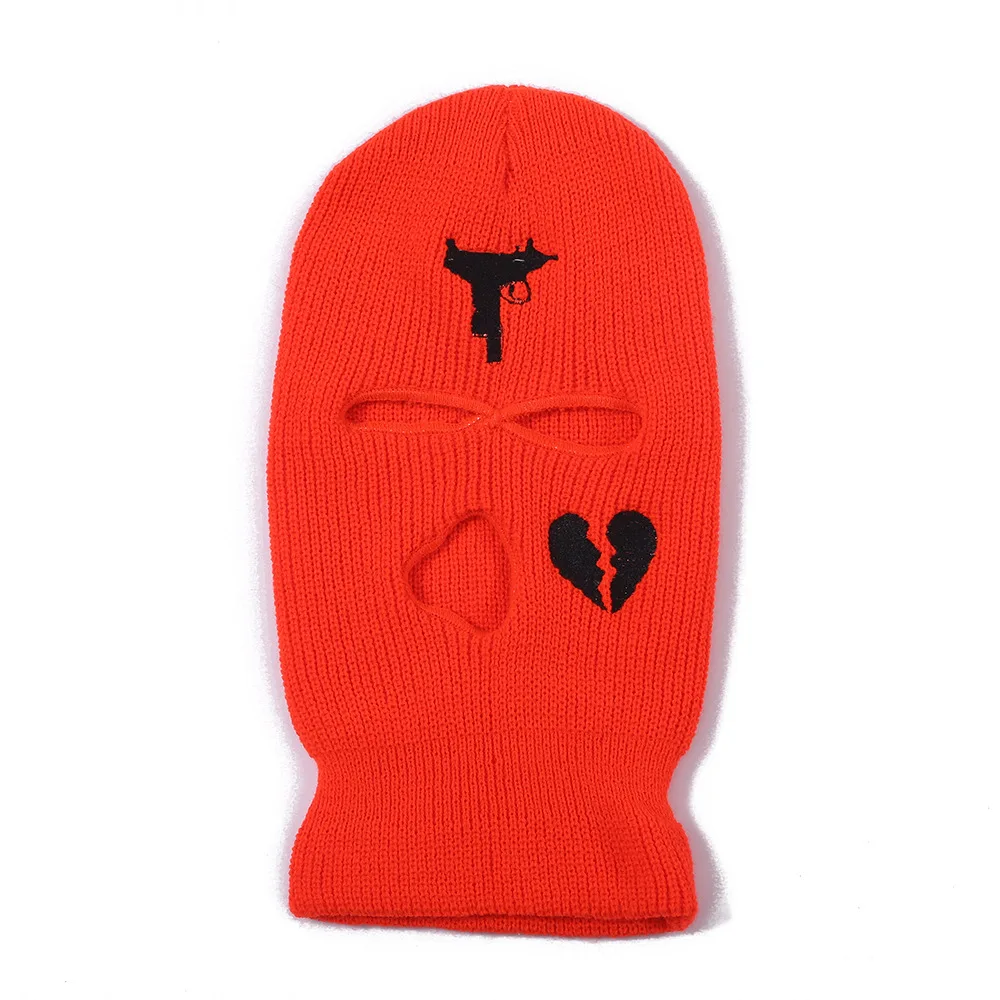 Wholesale knitted balaclava face Knit Full Face mask Cover three holes distressed balaclava ski mask