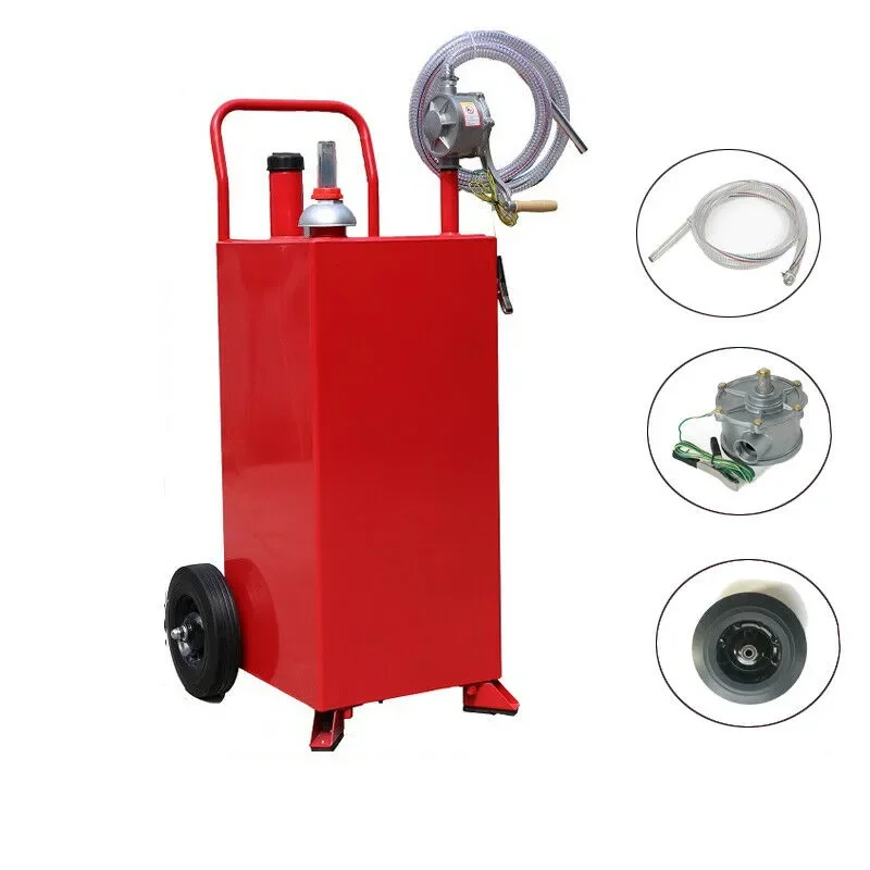 30 Gallon Portable Fuel Transfer Gas Can Caddy Storage Gasoline Tank with pump