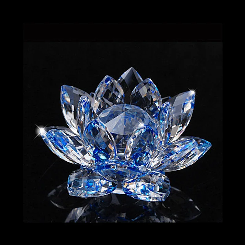 Honor of crystal 60mm-200mm Fengshui Crafts Colors Crystal Lotus Flowers Decorative Collection Ornament