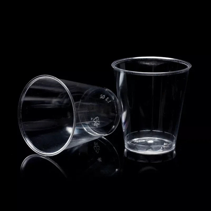 Mini Clear Plastic Disposable Party Shot Glasses 50ml PS Jelly Cups Plastic PP Mini Transparent Tasting Cup
