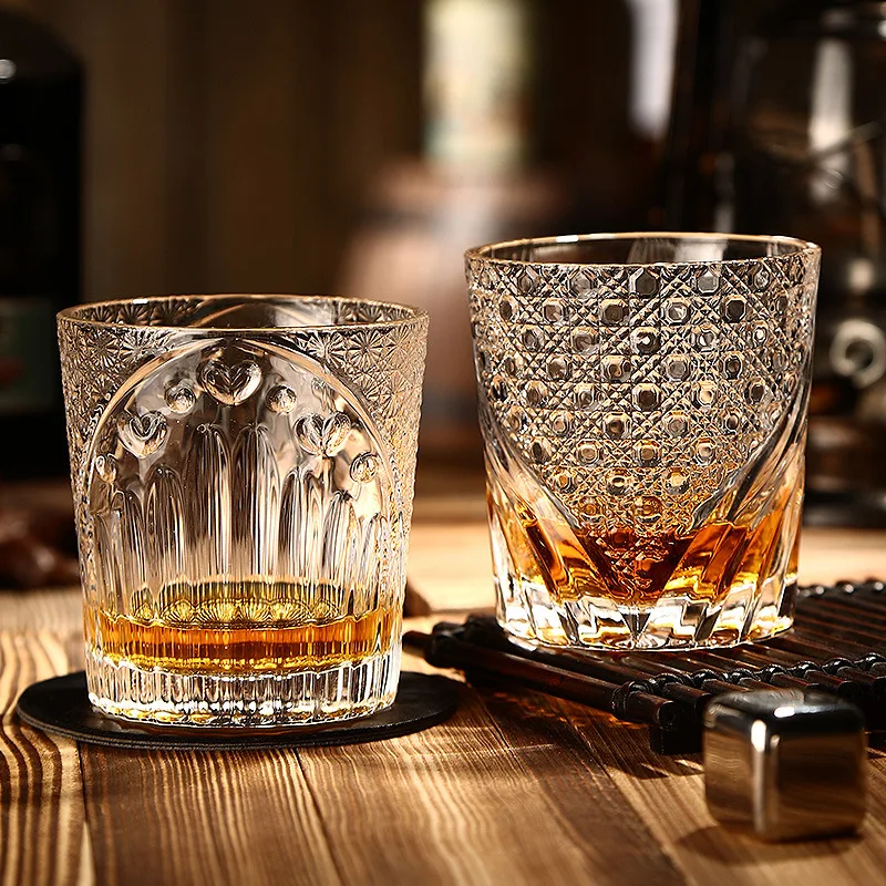 Diamond Custom Wine Glasses Lead Fee Crystal Engraved Whisky Glass Cup Embossed Whiskey Glass Tumbler Hot Sale Stocked 250ml