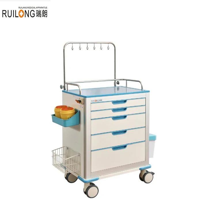 
RT-X210J-056 Multifunctional Cheap Price Hot Sale Hospital Aluminum Steel Infusion Trolley 