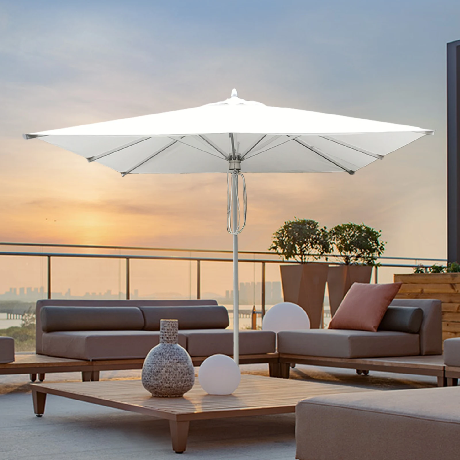 New design Outdoor Aluminum Center Pole Umbrella parasol heavy duty  waterproof outdoor umbrella umbrella outdoor for restaurant