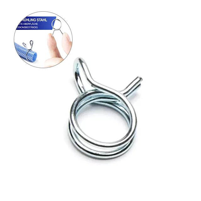 Factory custom galvanize metal fuel hose stainless steel single wire torsion spring hose clip hose clamp for car