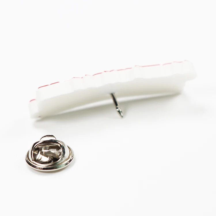 custom logo pvc plastic pin badge with pin