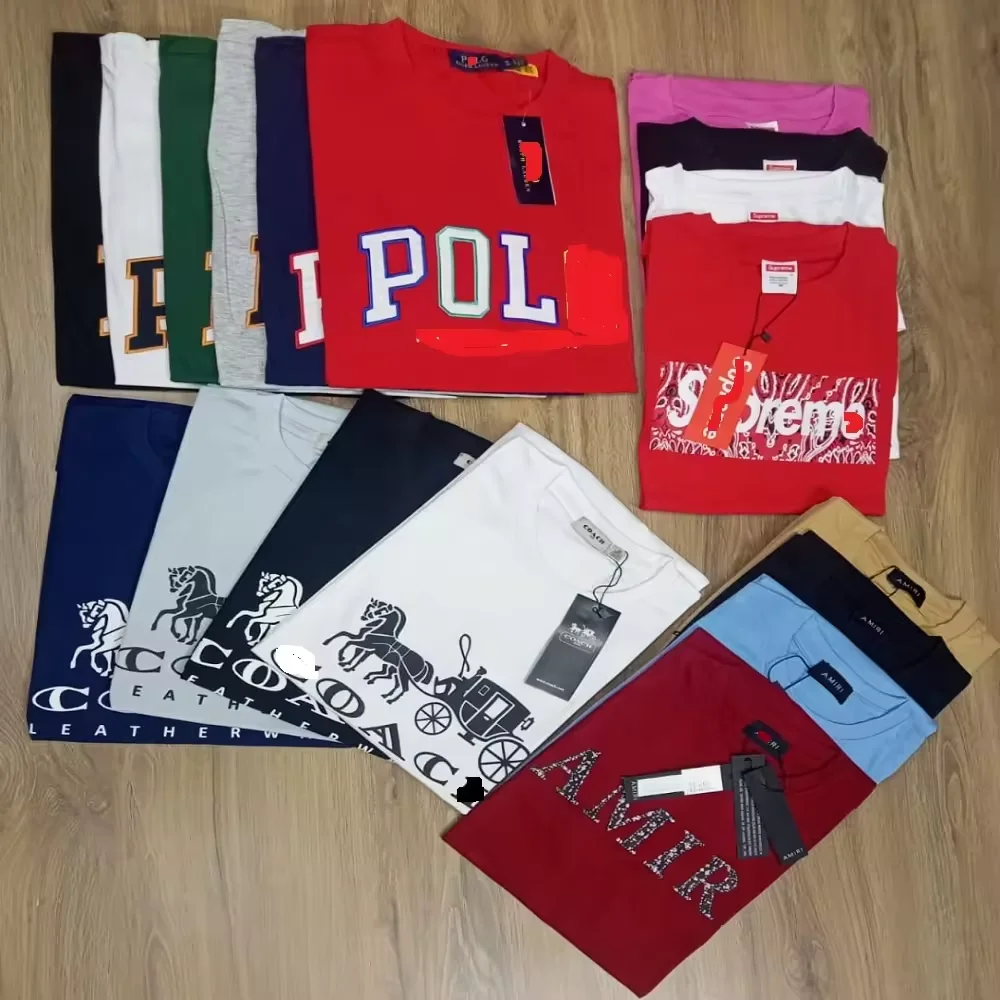 Original branded Spring Summer Surplus Apparel Stock T shirt overrun Leftover shipment Cancel Cheap price wholesale Stock Lot