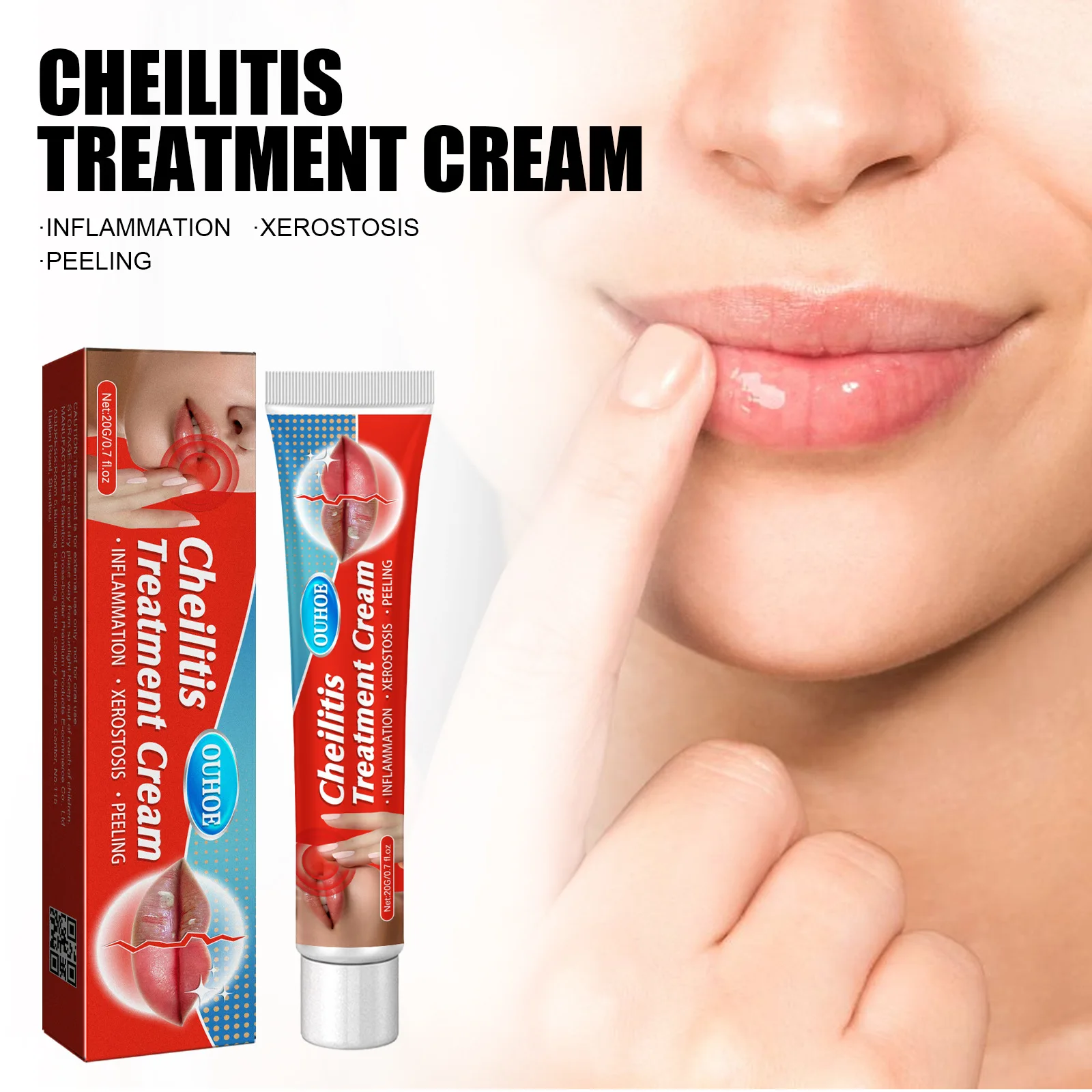 OUHOE Lip Repairing Cream Nourishing and Hydrating Exfoliating Anti-Dry Chapped Fade Lip Lines Care Cream with Sun Protection