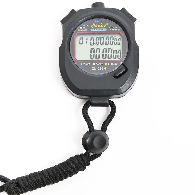 The multi-function electronic stopwatch two rows of numbers show ten memory running exercise training timer sporting goods