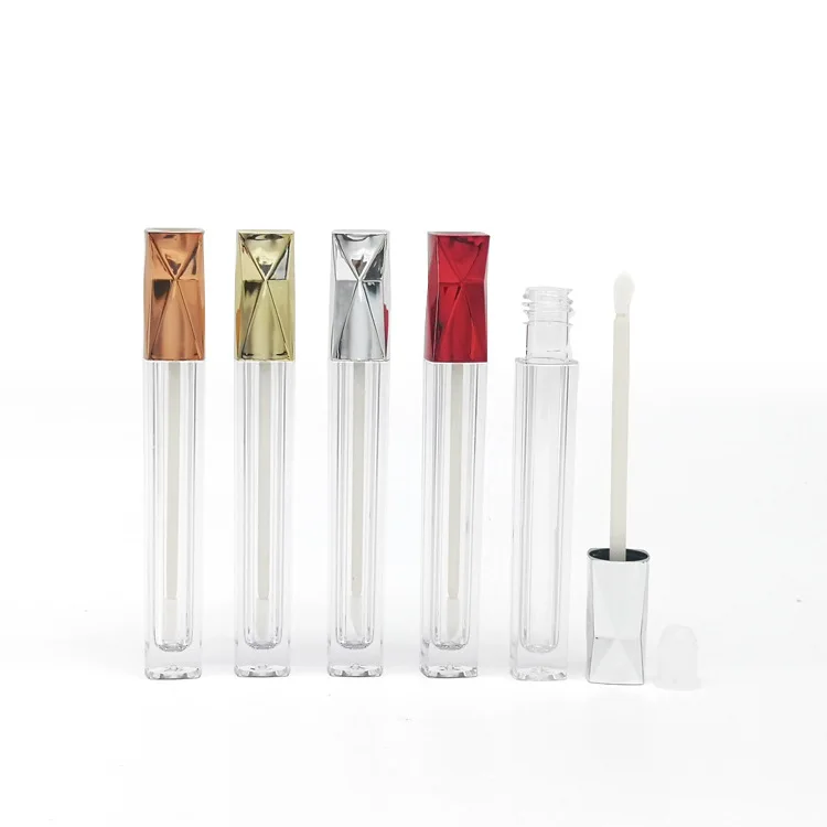5ml Custom Logo Long Form Cosmetic Lipgloss Tube Eye Shadow Liquid Container Plastic Makeup Packing Tube