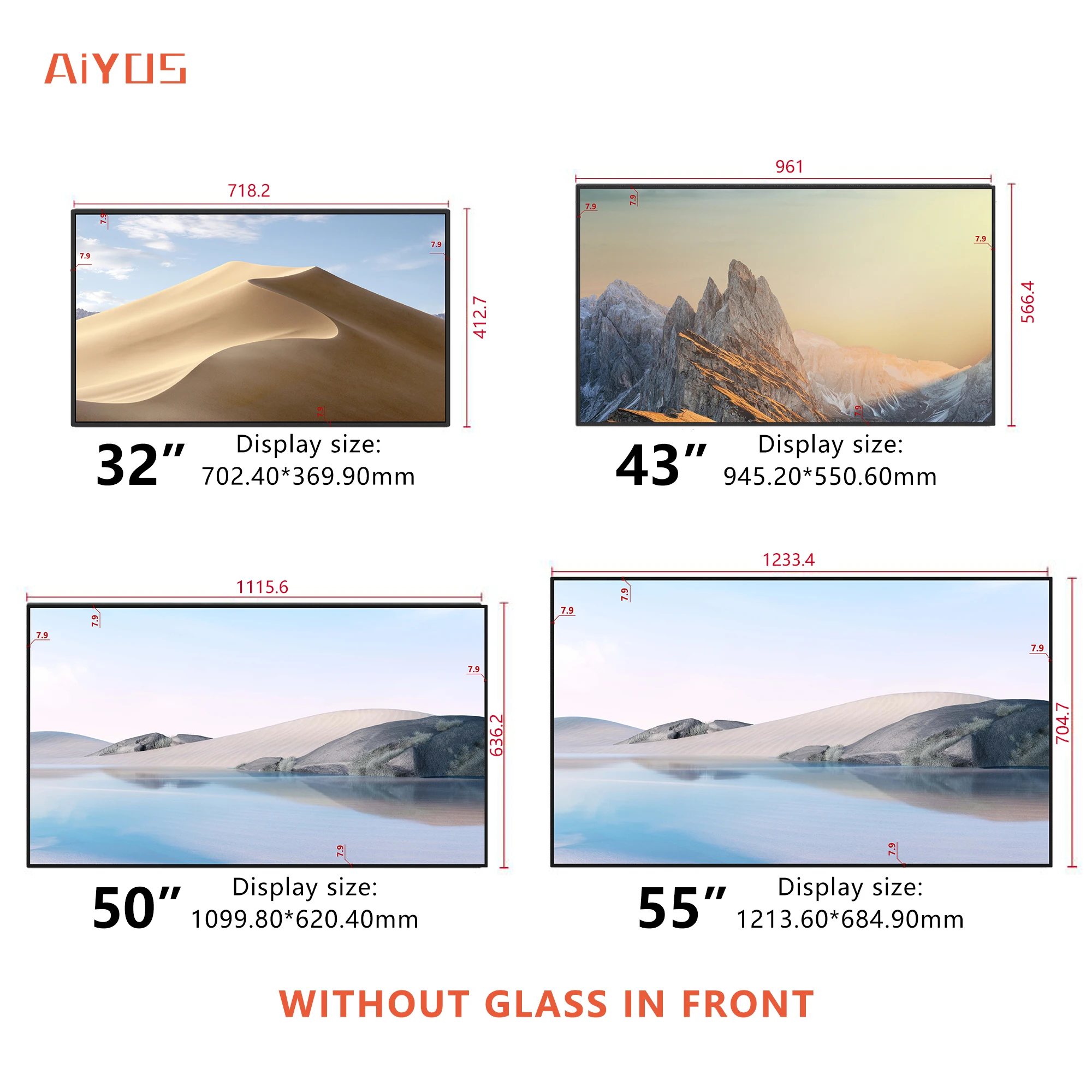 Brand New 43inch Advertising Display Screen Wall Mounted Super Energy Saving Electronic Signage Restaurant Digital Menu Board