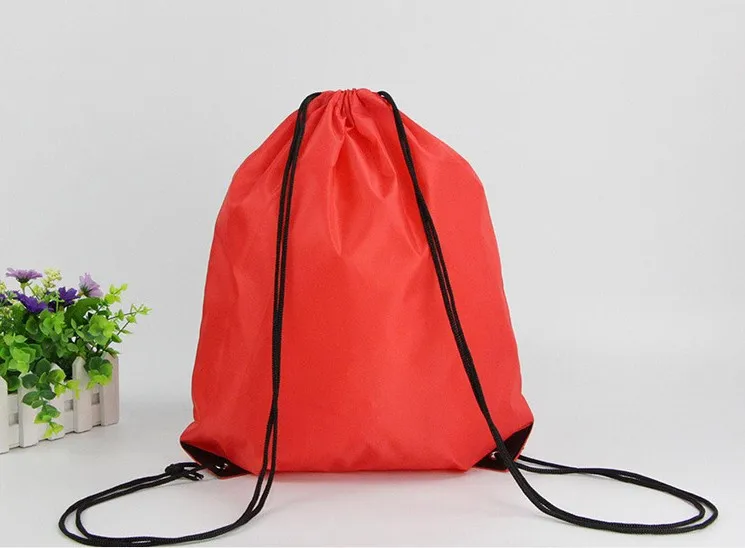 Factory custom logo sports backpack 210D polyester drawstring bag printing draw string bag for promotional
