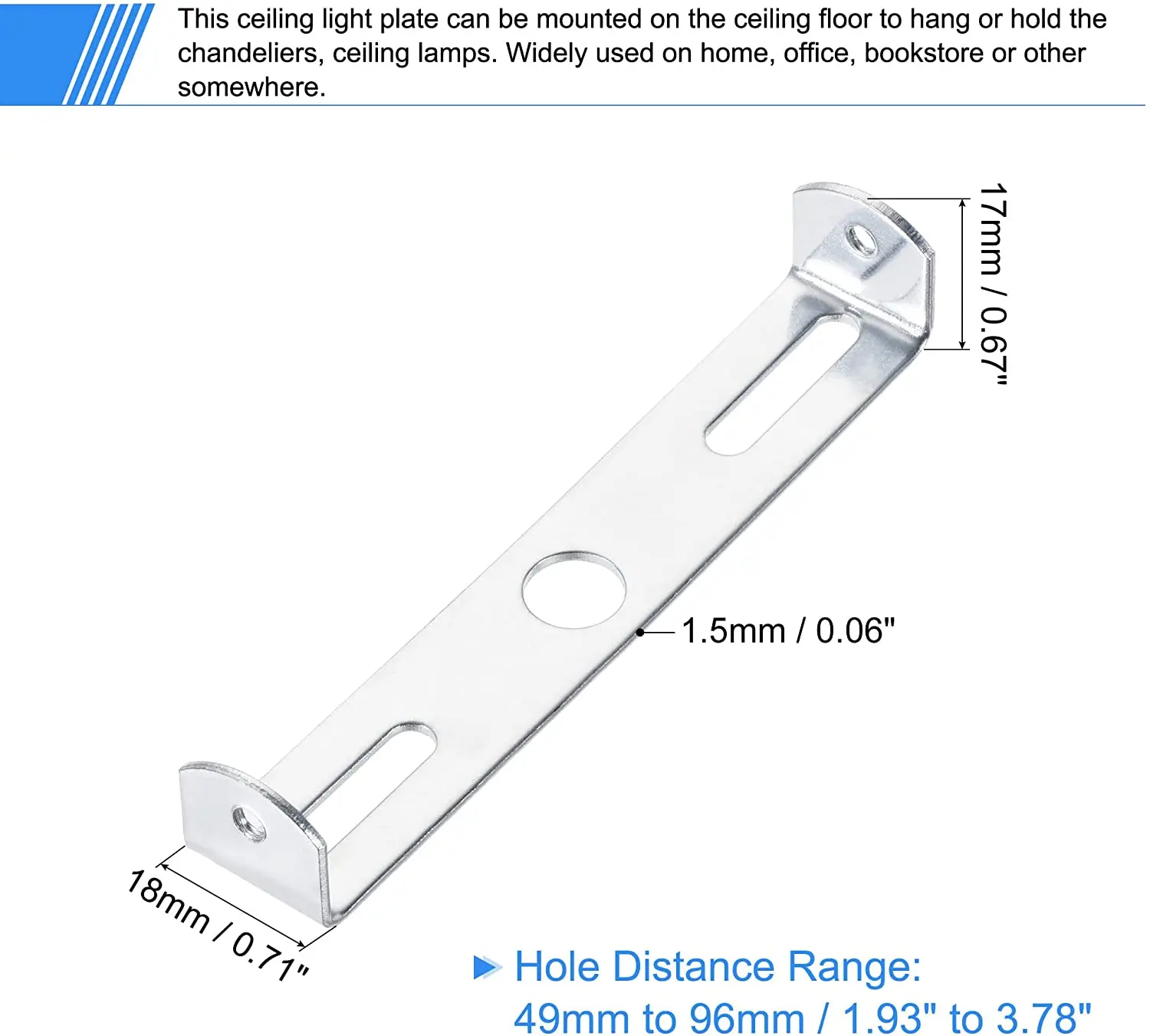 Ceiling Plate Mounting Bracket for 100mm Ceiling Rose Canopy Accessory