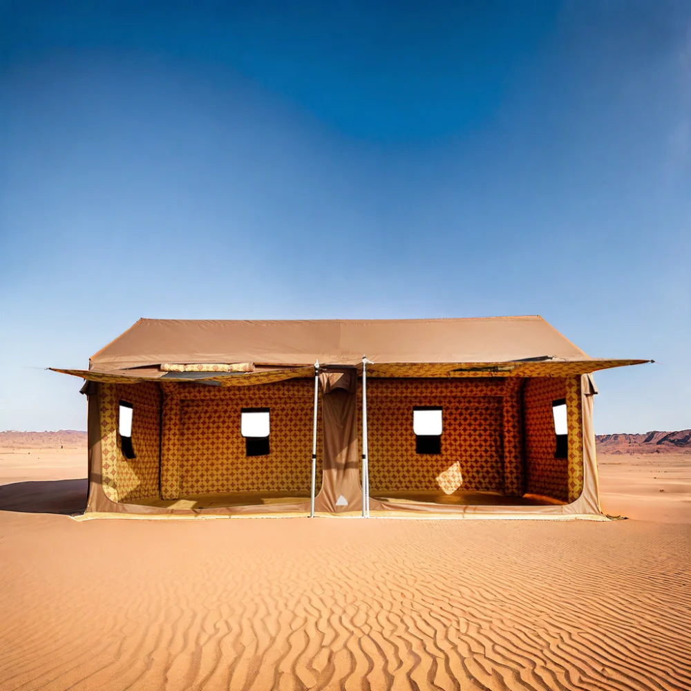 High quality 5-10 people PVC canvas Middle East Inflatable Pipe Tent large tent Waterproof desert tents