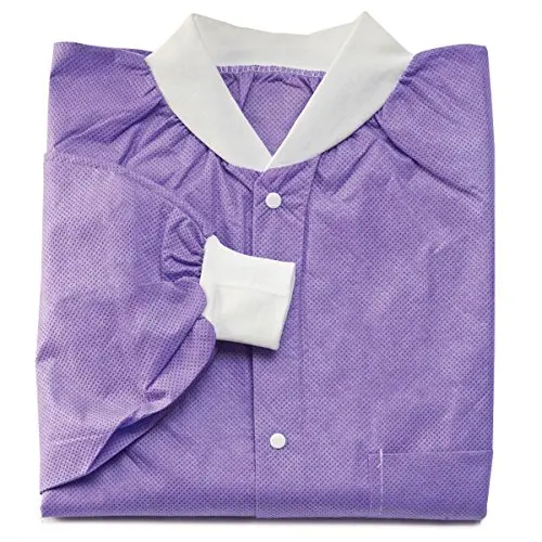 Сертифицированное одноразовое микропористое защитное и дышащее фиолетовое лабораторное пальто ISO13485 PP