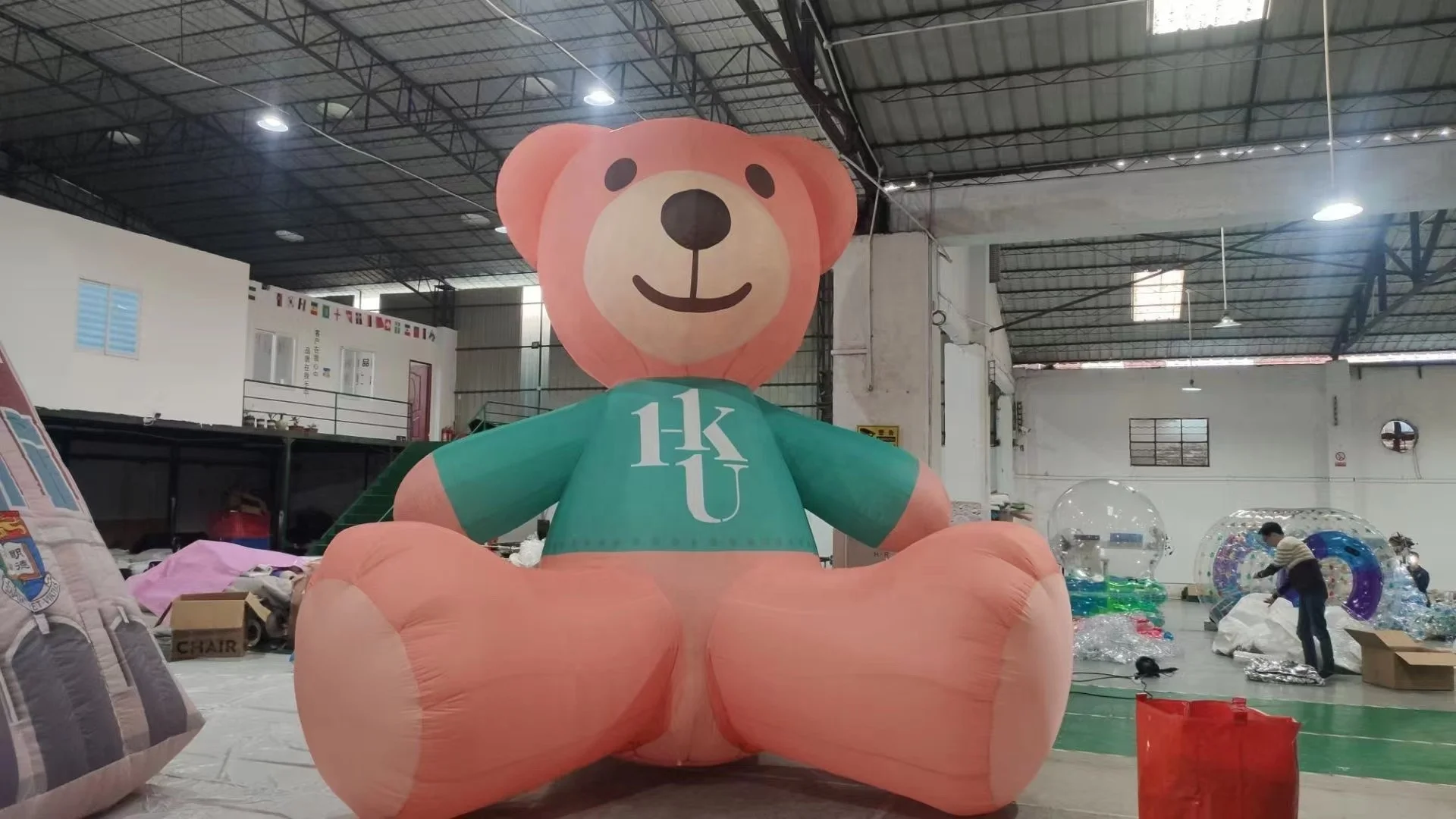 Transparent blue PVC Toys Bear Inflatable Animal Toys Inflatable Teddy Bear Balloon Display Toys