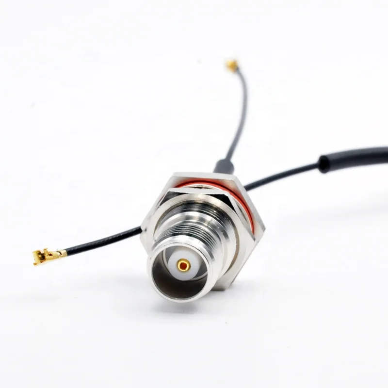 TNC connector Waterproof Bulkhead Female to UFL Right Angle Plug for 1.32mm Cable