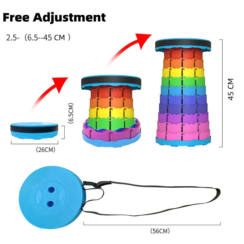 Goalfit 2024 Hot Selling Outdoor Telescope Stool Camping Foldable Lightweight Stool for Fishing Camping Color Box Fashion 20pcs