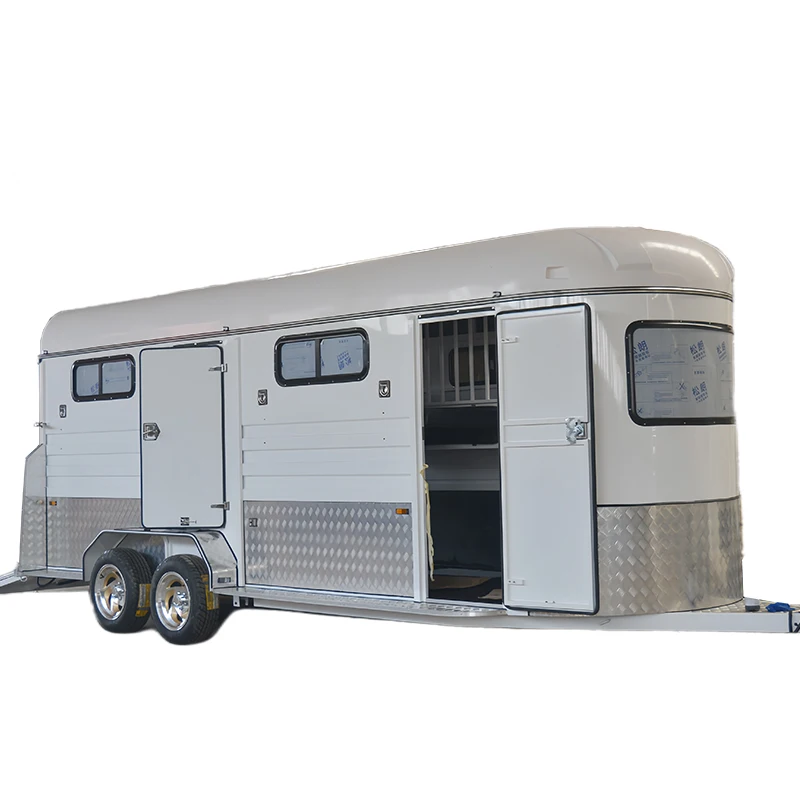 Australia 4-Horse Angle Load Trailer with Saddle Box Chinese Made High Quality Horse Float