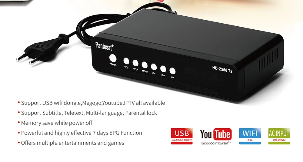  Лидер продаж dvb-t2 h.265 hevc IPTV HD dvb t2 Декодер каналов кабельного телевидения wi-fi FTA цифровой dvbt2 l ресивера