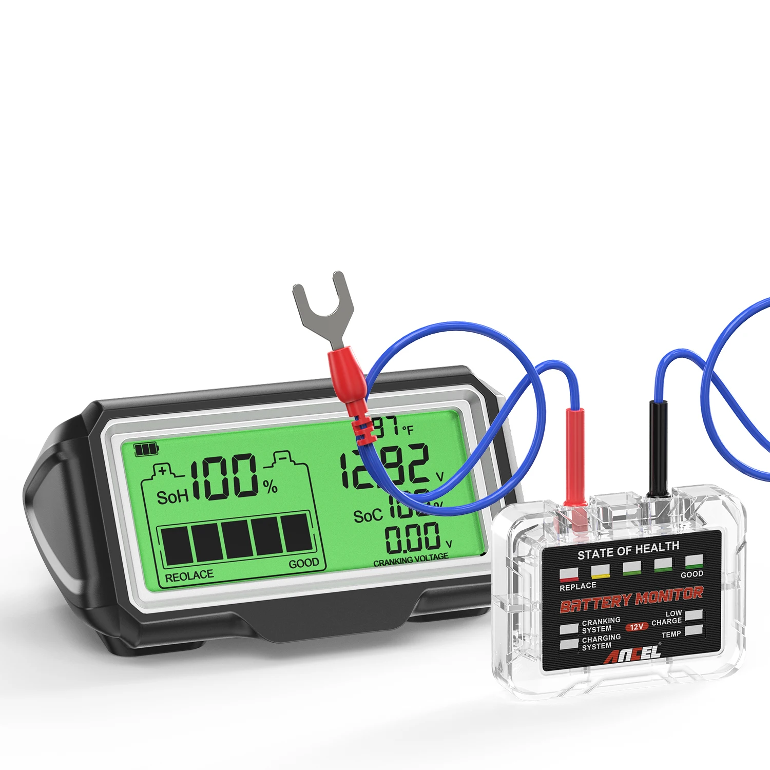 ANCEL BM200 PRO 12V Digital  Battery Monitor Display Batteries Health Test Checker Sensor Automotive Battery Capacity Indicator