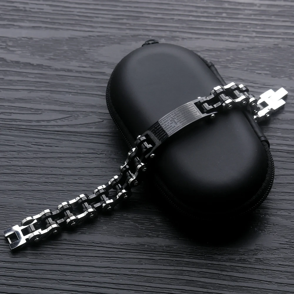 Amen Padre Jesus Religious Classic Mexico Bike Stainless Steel Bracelet