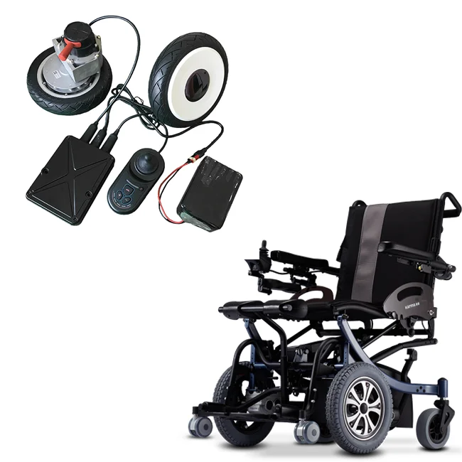 Yuanlang China manufacture BLDC motor with 10 inch solid tire brush-less electric wheelchair joystick handle controller