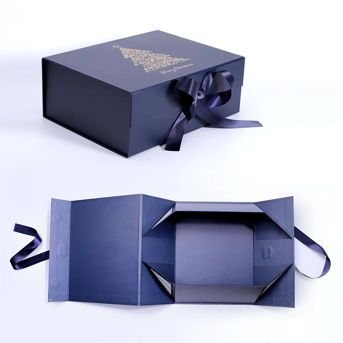 Aliotop Foldable Magnetic Paper Package Gift Box With Ribbon Custom Logo Magnet Foldable Box carton  Packaging