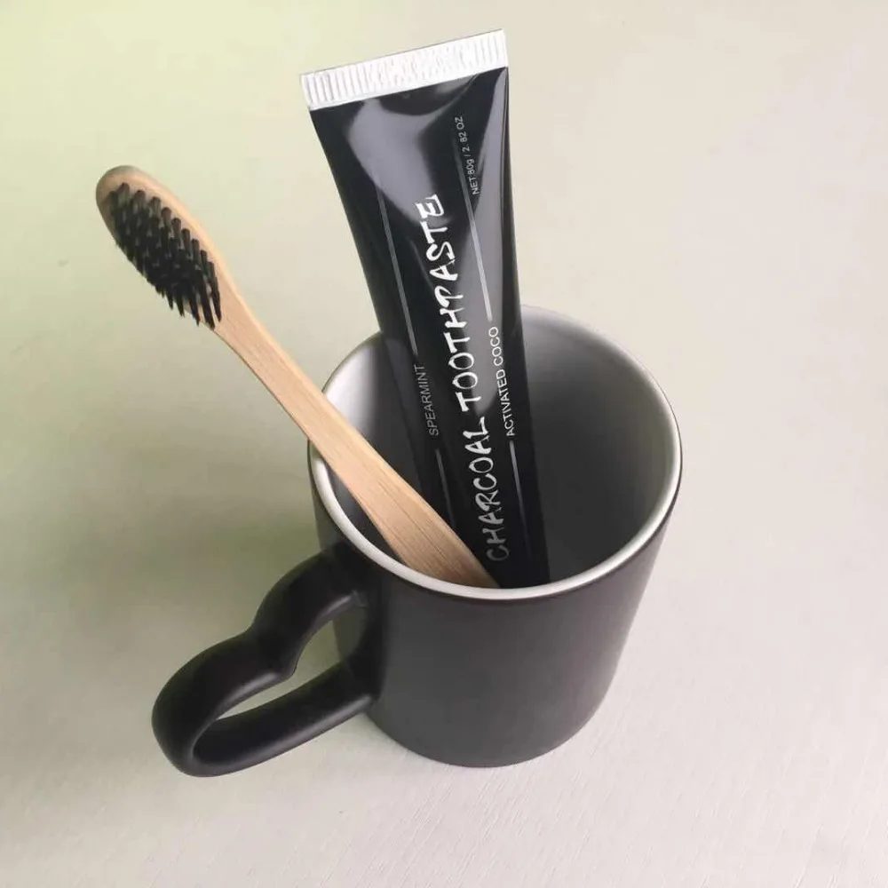 100% Natural Black Soft Bamboo High Quality Waterproof Cleansing Brush Logo Toothbrush