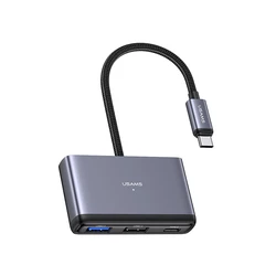 USAMS SJ628 5 in 1 Multifunctional Type-c USB C 3.0 Hub Docking Station Multiport Adapter