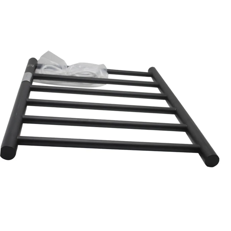 Matte black stainless steel electric towel warmer indoor clothes towel laundry heated drying racks with Timer