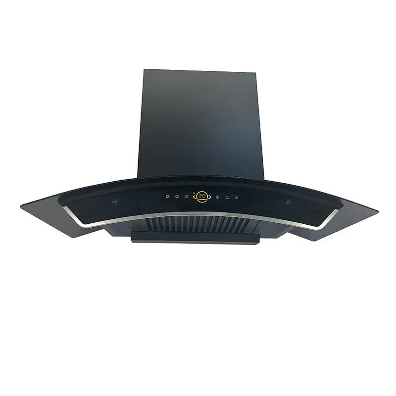 Оптовая продажа 90 см изогнутая стеклянная вытяжка кухонная для дымохода кухни