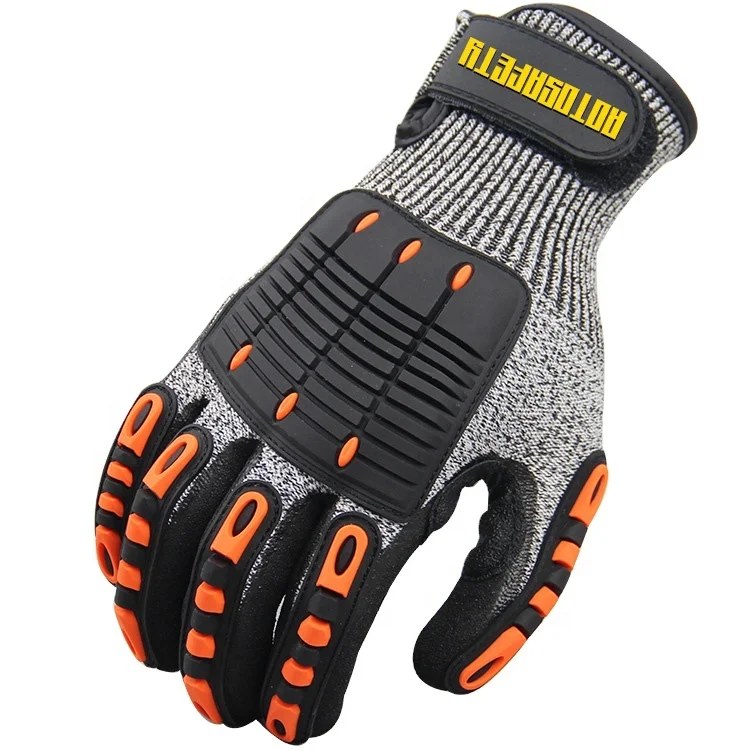 TPR impact cut resistant work out gloves nitrile gloves suppliers reinforced carnaza gloves