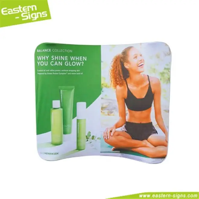 Custom Made Foldable Aluminum Tension Fabric Curved Shape Advertising ultra Slim Size Photo Booth for Display