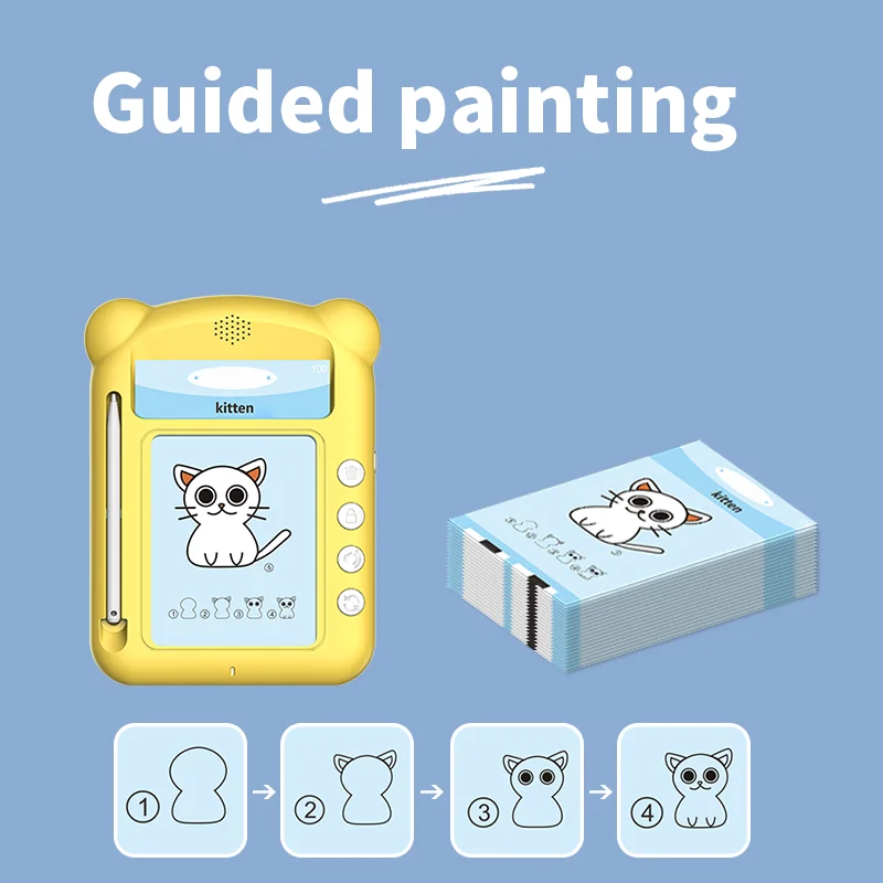 New 50 insert cards bilingual English repeat creative simple strokes pen drawing portable educational machine for kids