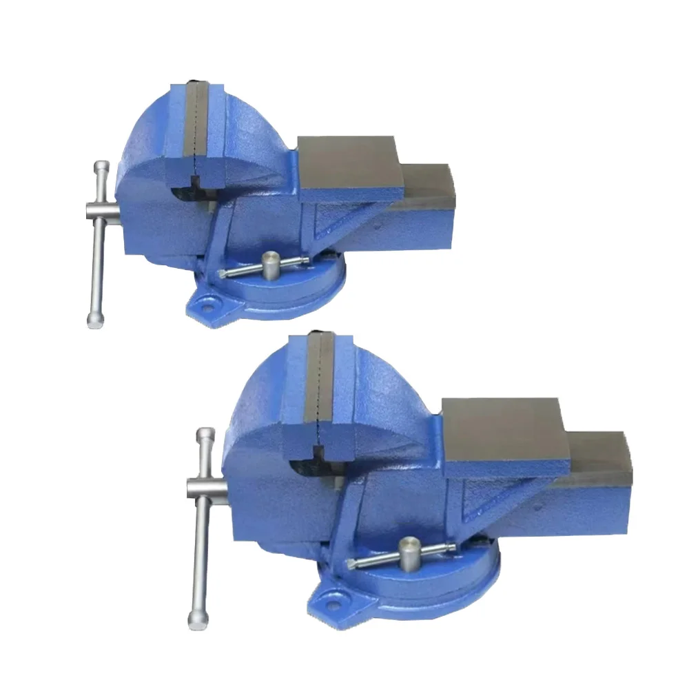 Heavy Duty Blue Routine Cast Iron Bench Vise Multi-Purpose Industrial Steel Bench Vise with Swivel Base OEM Customizable