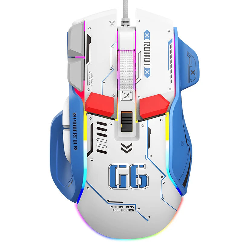 12800 DPI RGB Lighting with Fire Button Macro Customization 12 keys Mechanical Gaming Mouse