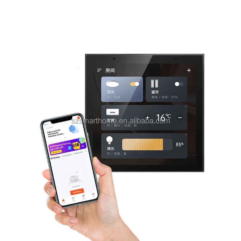 2023 Wall Switch UK Smart Home Control Panel With Zigbee Hub Smart Scene with built-in Alexa voice control