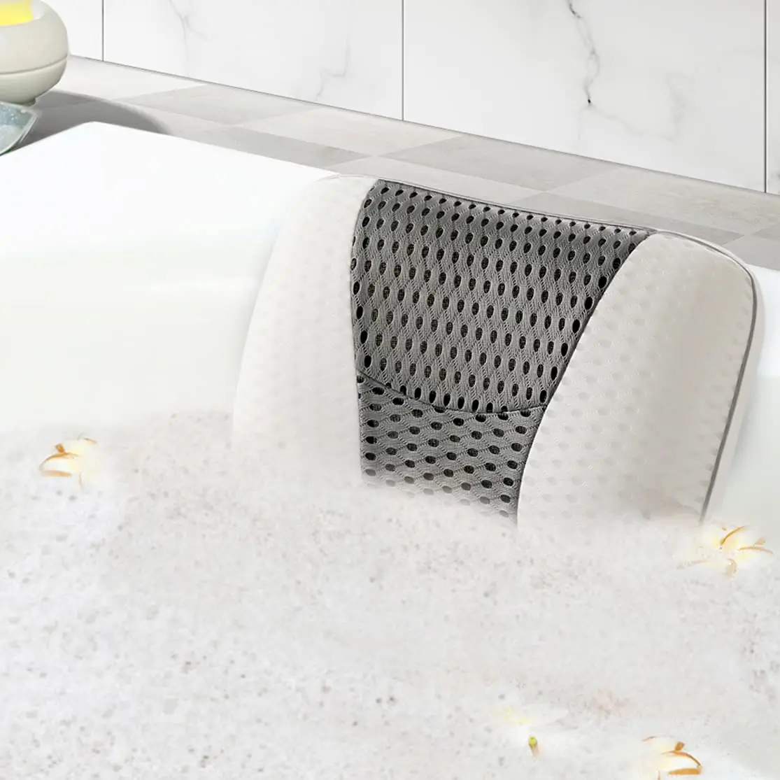 Wholesale Price 3D Air Mesh Bath Tub Pillow Anti Slip Spa Bathtub Bath Pillow