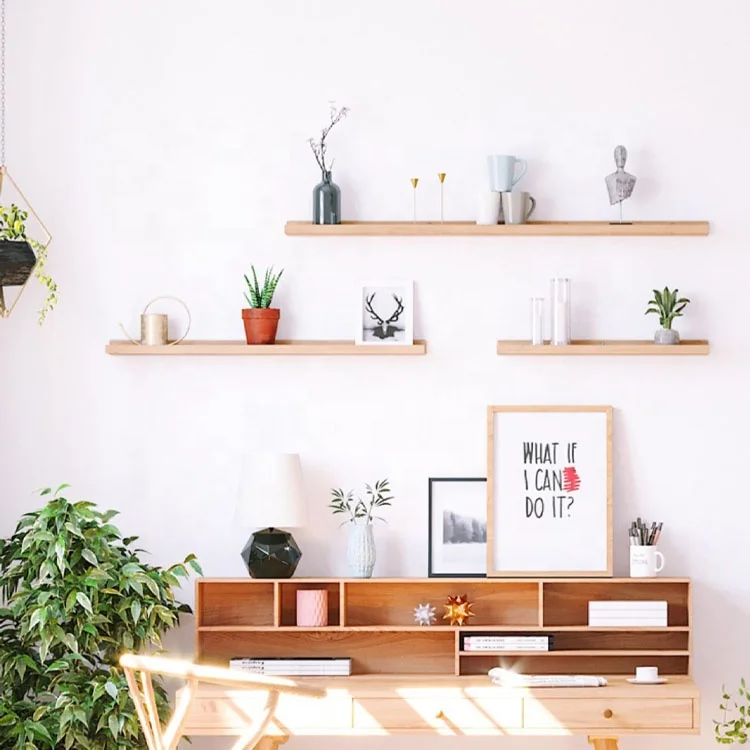 decorative wall panels modern cheap natural wooden wall mounting shelves