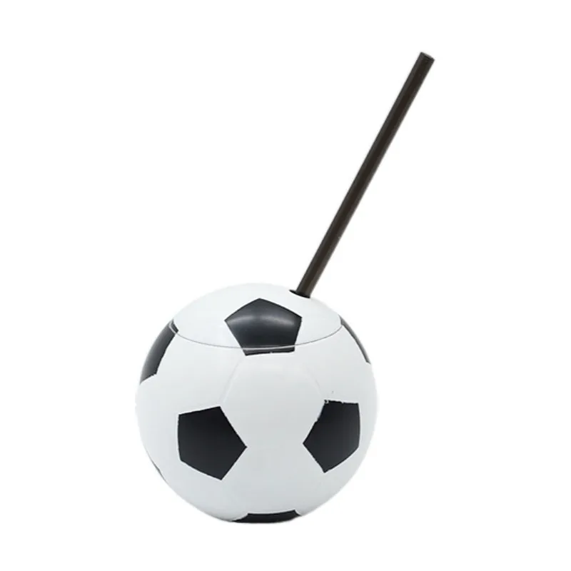Plastic water cup round ball teenage girl straw football basketball baseball NBA ball game World promotional cups