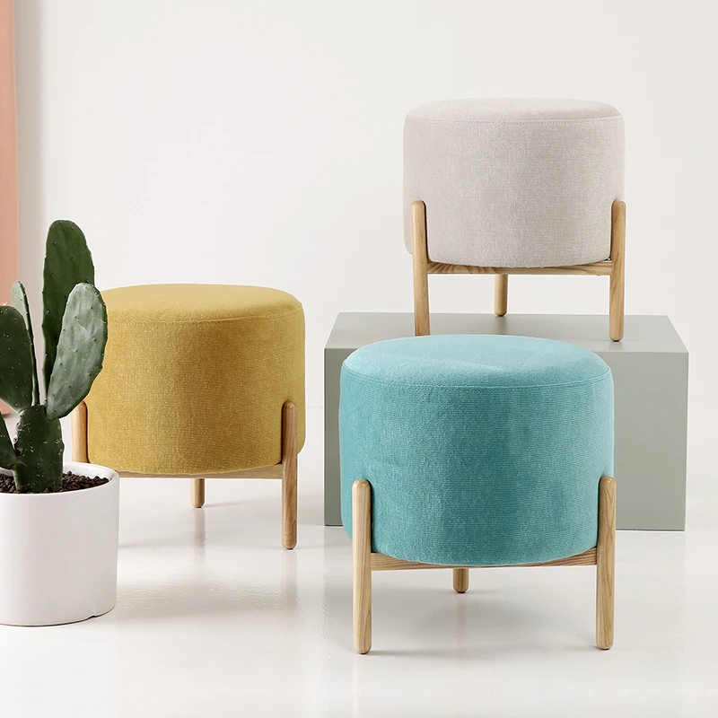 
European Style Simple And Stylish Step Stool Chair Customized Color Ottoman 