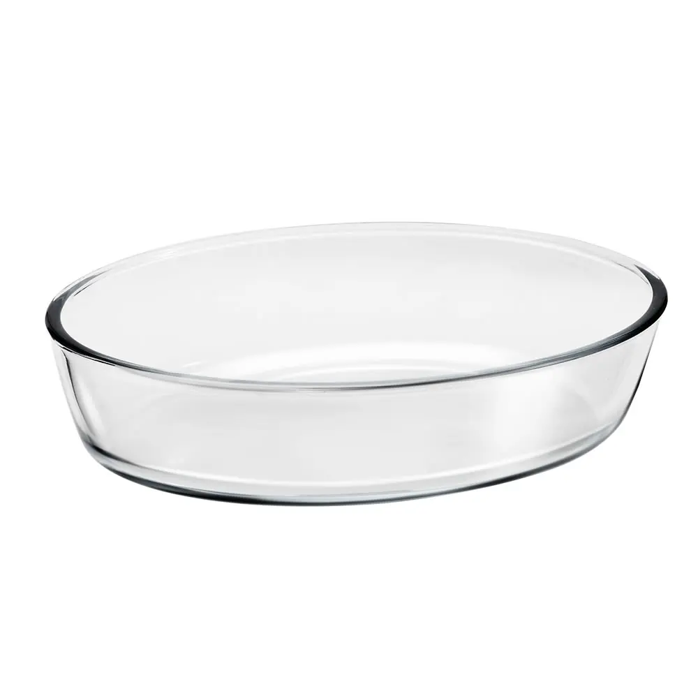 Unbreakable Round High Borosilicate Microwave Safe Food Glass Tray Fish Dish