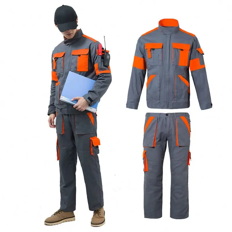Latest style work uniform men jackets and pants worker labor construction safety uniforms